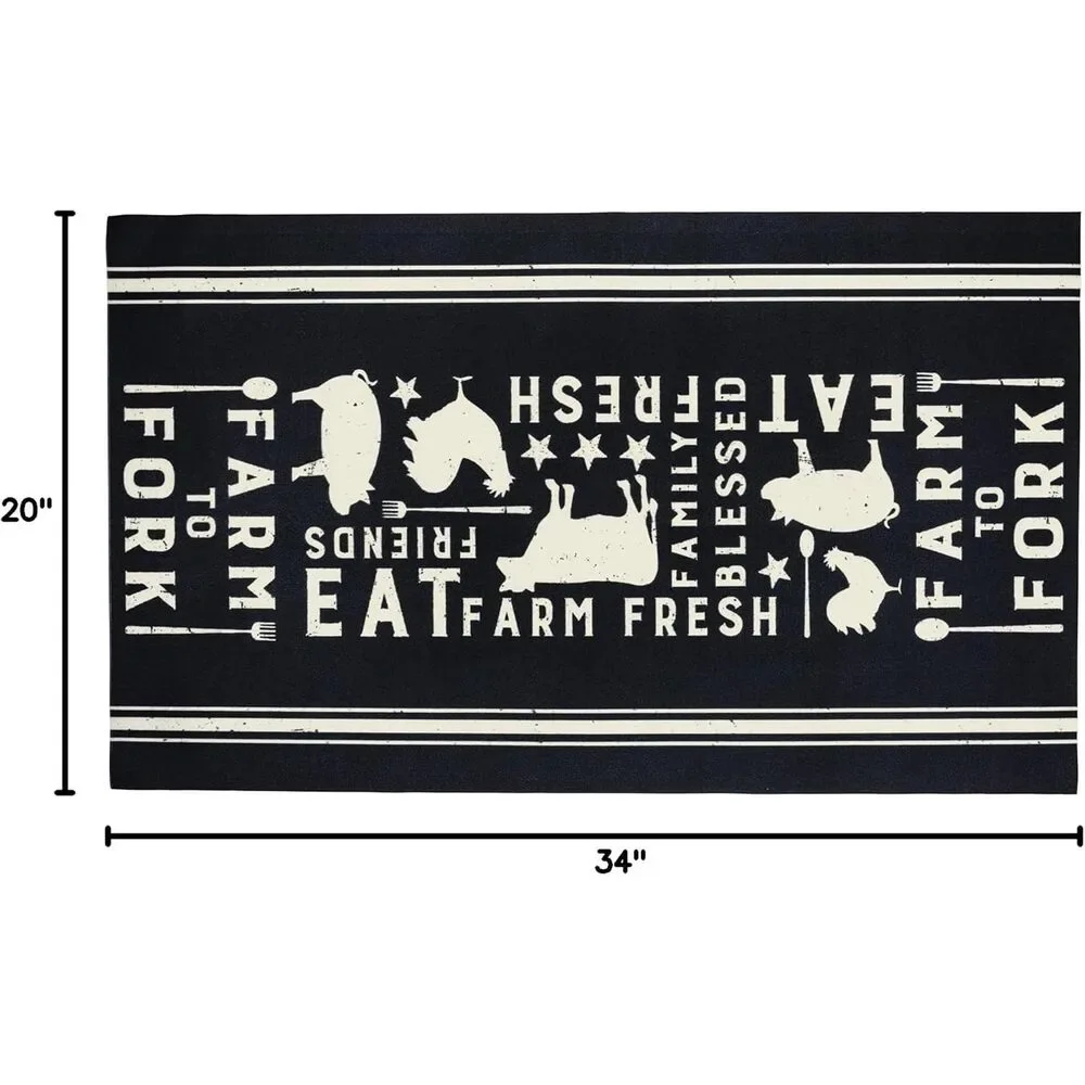 Eat Fresh Farm to Fork Decorative Polyester Rug 34